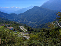 Winding roads seen just below Mayodia pass, a scenic mountain pass of Arunachal pradesh