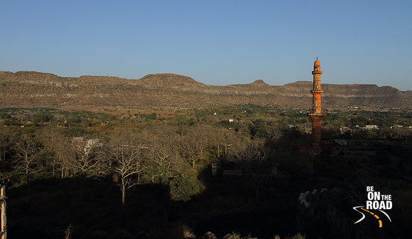 Chand Minar and the Sahyadris as seen from Daulatabad Fort