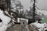 Snow covered military outpost of Lamang in Arunachal Pradesh