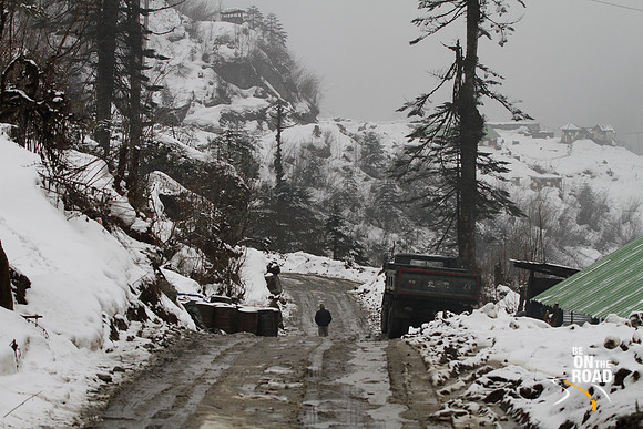 Snow covered military outpost of Lamang in Arunachal Pradesh