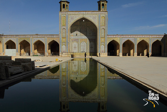 Jame e-Atigh Mosque and its reflection at Shiraz, Iran