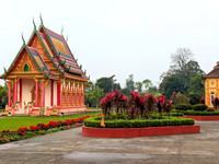 Buildings inside Namsai's Golden Pagoda resemble the Grand Palace in Bangkok