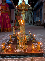 The traditional Yaanai vilakku (elephant lamp) shines brightly on Karthigai Deepam festival night