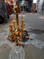Gorgeous Kollams and Lamps during Karthigai Deepam in front of Adi Varaha Perumal Temple, Kallidaikurichi