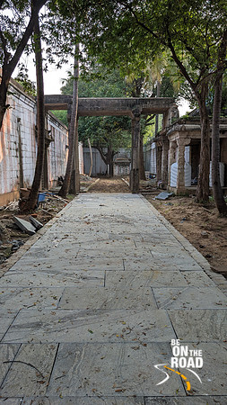 New stone pavement work in progress at Thiruppudaimarudur Temple