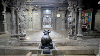 Nandi in front of Naramboonathar Shrine at Thiruppudaimarudur Temple