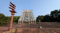 Stunning gopuram view from the roof at Thiruppudaimarudur Temple, Tamil Nadu