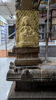 Beautiful sculptures on the pillars of Chakrathalwar Temple, Karisoolnthamangalam