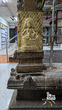 Beautiful sculptures on the pillars of Chakrathalwar Temple, Karisoolnthamangalam
