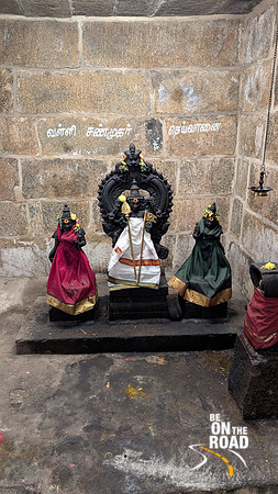 Lord Muruga and his consorts inside Arikesavanallur Temple
