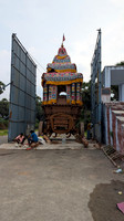 Colourful temple chariot getting ready for Thiruvathirai Festival at Chepparai Natarajar Temple