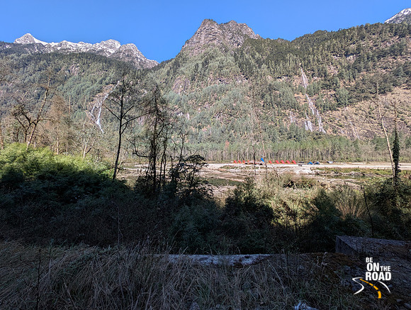 Pretty location of Chigu camp by the Dri river near Anini, Arunachal Pradesh