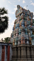 Colourful gopuram at Ammainathar Temple, Cheranmahadevi