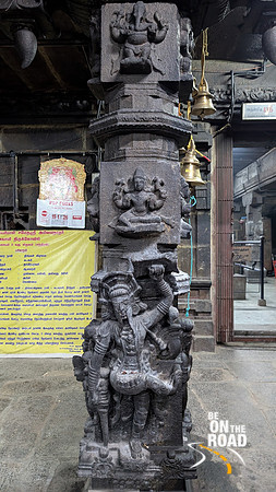 Beautiful pillar in front of Shiva Sannadhi at Ammainathar Temple