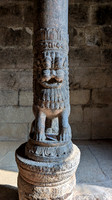 Gorgeous Yali pillar at the entrance of the Bhaktavatsala Perumal Temple, Cheranmahadevi