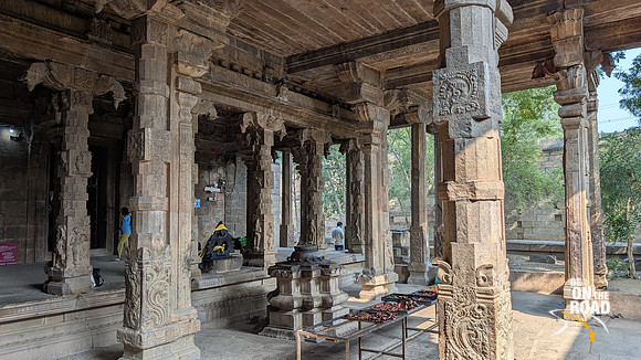 Amazing stone pillars with bas reliefs, sculptures and carvings at Bhaktavatsala Perumal temple