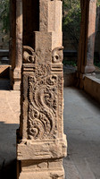 Morning sun shines on the beautiful pillars of Bhaktavatsala Perumal Temple
