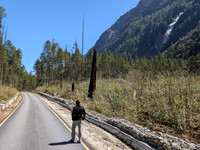 Admiring the waterfalls of Dibang wildlife sanctuary during a walk inside the sanctuary