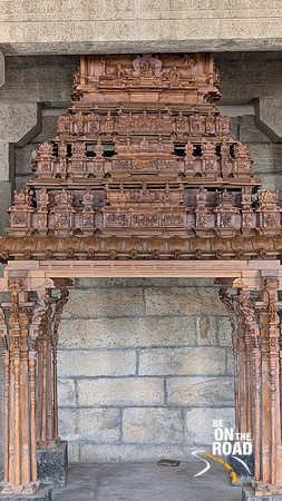 Wooden temple gopuram inside Thirukkurungudi Perumal temple