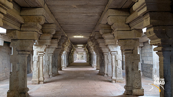 Vast hallways inside Thirukkurungudi Perumal temple