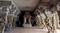 Gorgeous sculptures of Yalis at Thirukkurungudi Perumal temple