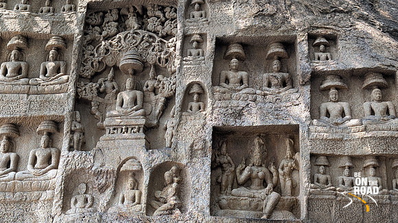 Beautiful Jain bas reliefs at Vettuvan Koil, Kalugumalai
