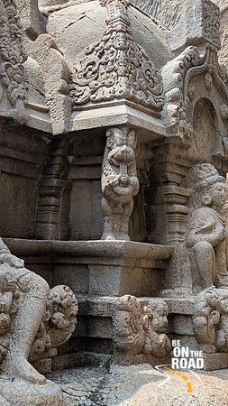 Lovely Yali sculpture at Vettuvan Koil, Kazhugumalai