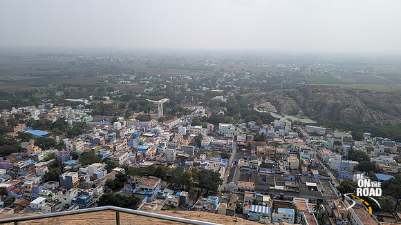 Kazhugumalai aerial view from top of the Vettuvan Koil hill