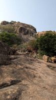 Steep climb to the top of Vettuvan Koil hill complex