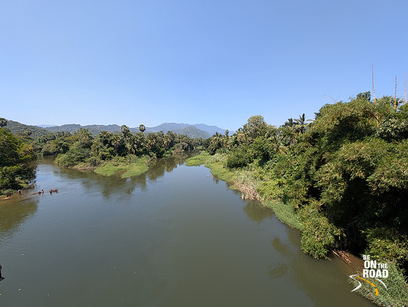 Thamirabharani river as seen from the Old Iron Bridge near Papanasam
