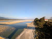 The mighty Brahmaputra river at Pasighat during the dry season