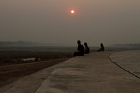 Hazy Sunset over the Mekong River at Vientiane, Laos