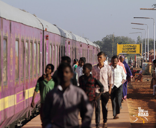 Golden chariot parked at Badami railway station