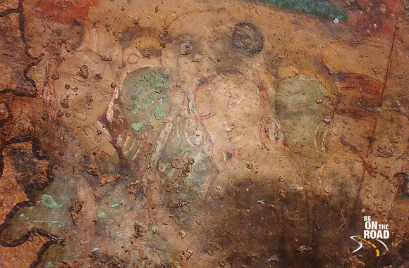 Women painted on the walls of Badami cave temple, Karnataka