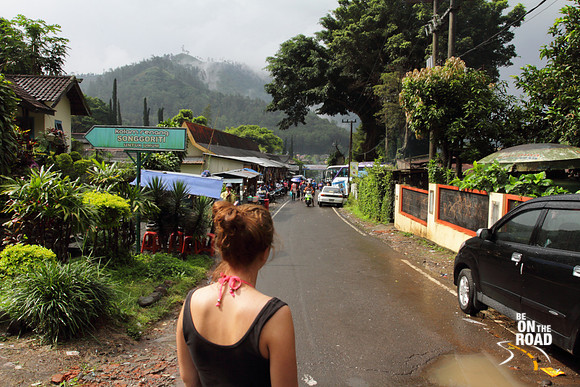 Enjoying a cold rainy day at Songoriti village near Batu, Indonesia