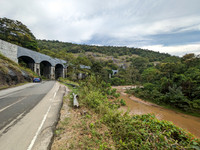 Aryankavu 13 arch railway viaduct and the Kallada River, Kerala