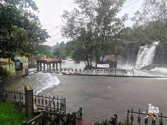 Kodayar river tumbles at Kulasekharam to form Thiruparappu Falls