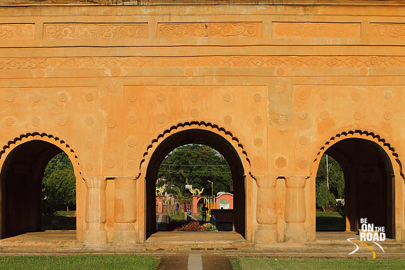 Carvings on the walls of Rang Ghar - Asia's first amphitheatre