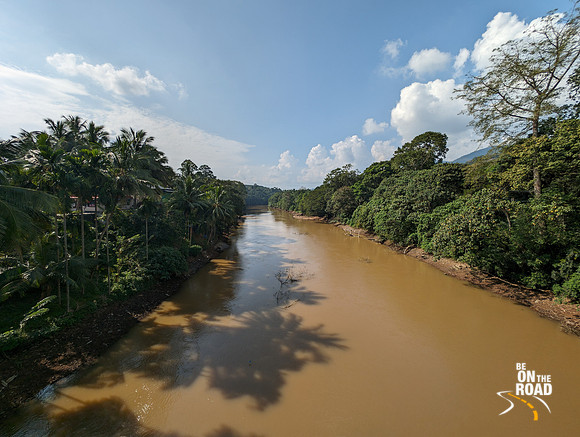 Kallada River during the monsoon season near Thenmala Dam
