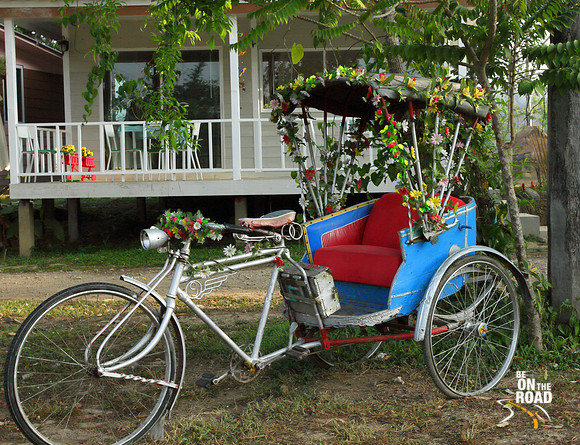 A Flowery Cycle Rickshaw at Ban Pai Riverside Hotel Property