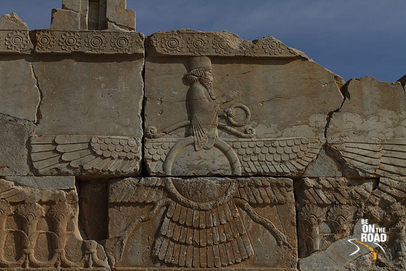 Symbol of Zoroastrianism and the Persian Empire at Persepolis, Iran