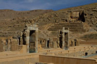 Persepolis landscape with the tomb of Darius the great in the background