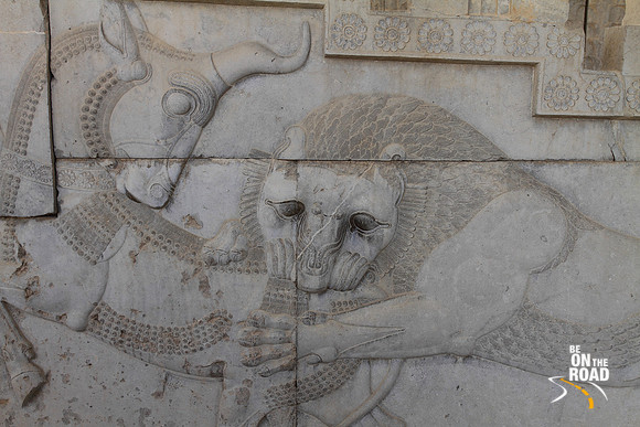 Persepolis bas-relief - bull fighting lion