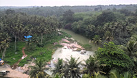 Pahrali river seen from the top of Mathoor hanging bridge