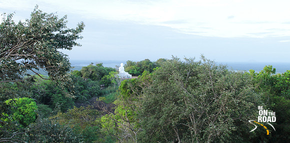 White Buddha on the top of Mihinthale, Srilanka