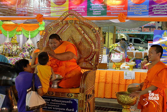 Kid gets blessing at Phra Pathommachedi, Nakhon Pathom, Thailand