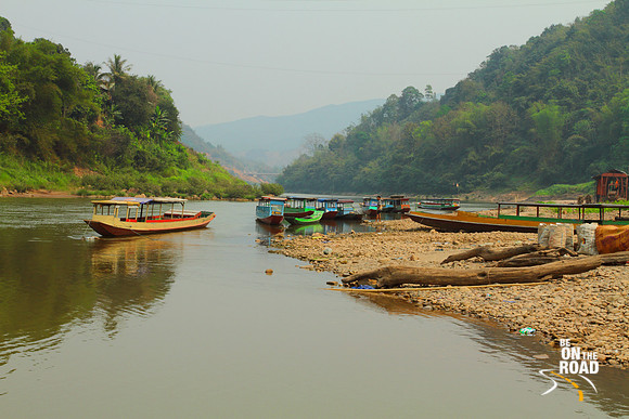 Boat Ferries on the Nam Ou river at Muang Khua, Laos