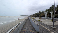 The lovely promenade at Muzhappilangad Beach, Kerala