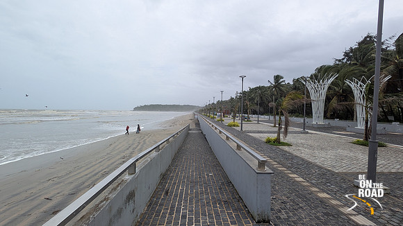 The lovely promenade at Muzhappilangad Beach, Kerala