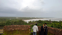 Enjoying the views from the top of Bekal Fort, Kerala